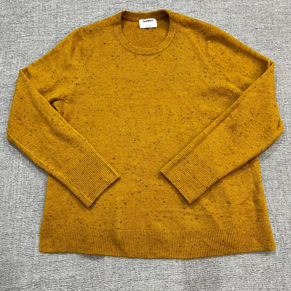 Old Navy Mustard Yellow‎ Crewneck Sweater Cozy Pullover Women XL Speckled Knit - Picture 9 of 9